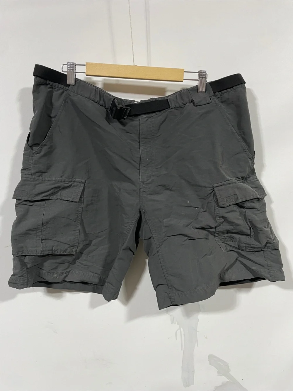 The North Face Men's Dark Gray Cargo Shorts with Built-In Belt
